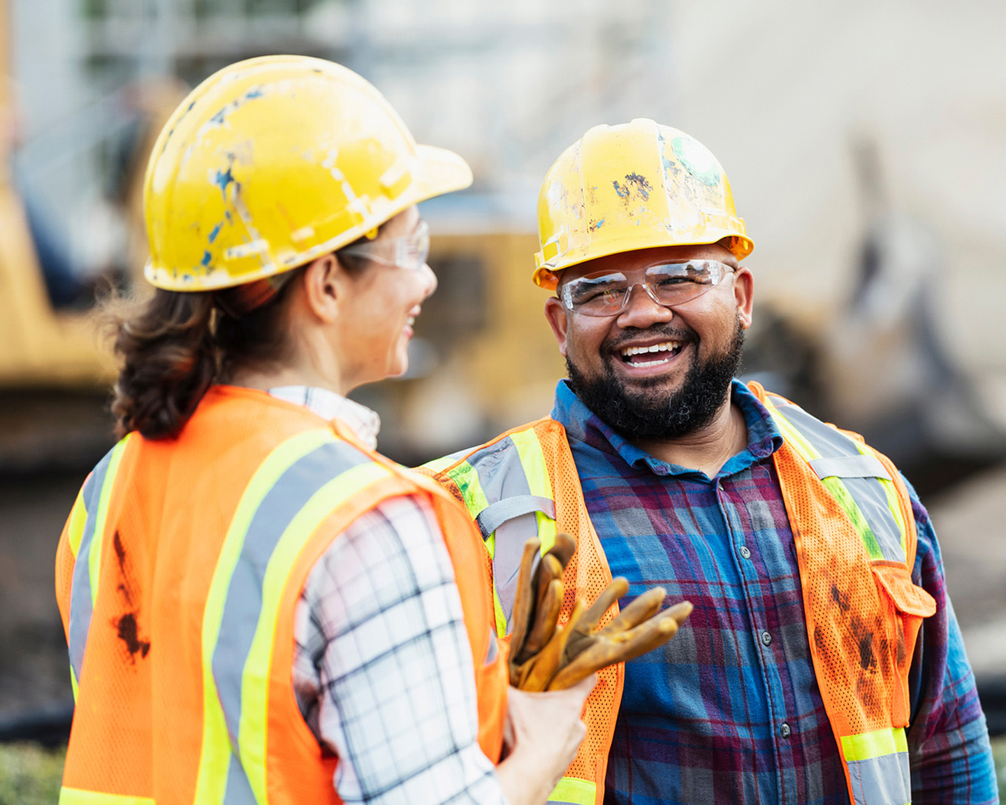 Contractors having a laugh