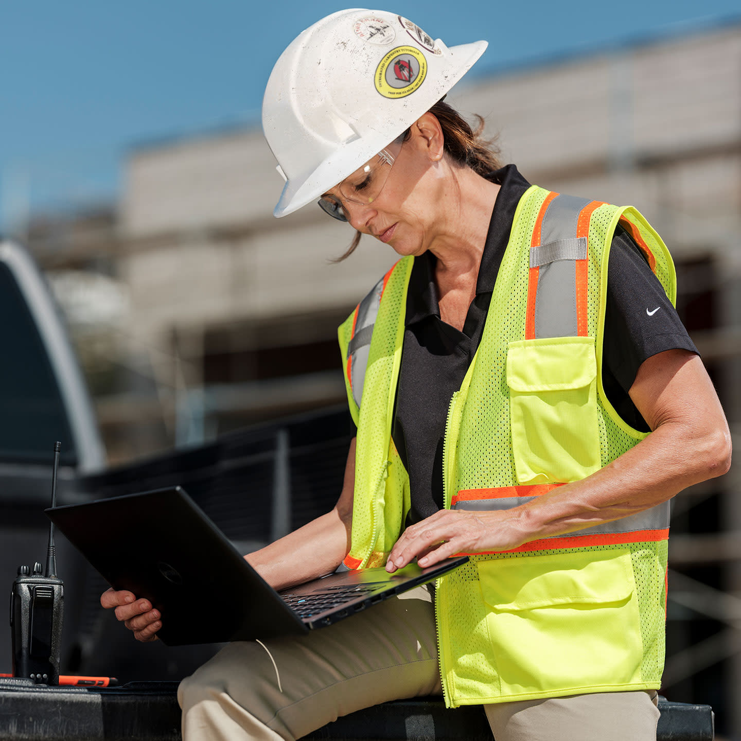 Woman contractor on site