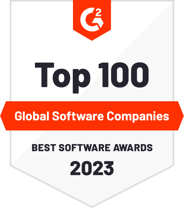 G2 2023 Best Software Company award badge