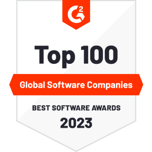 G2 2023 Best Software Company award badge