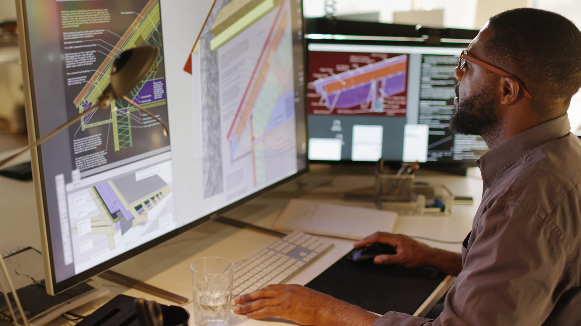 Man working on a computer