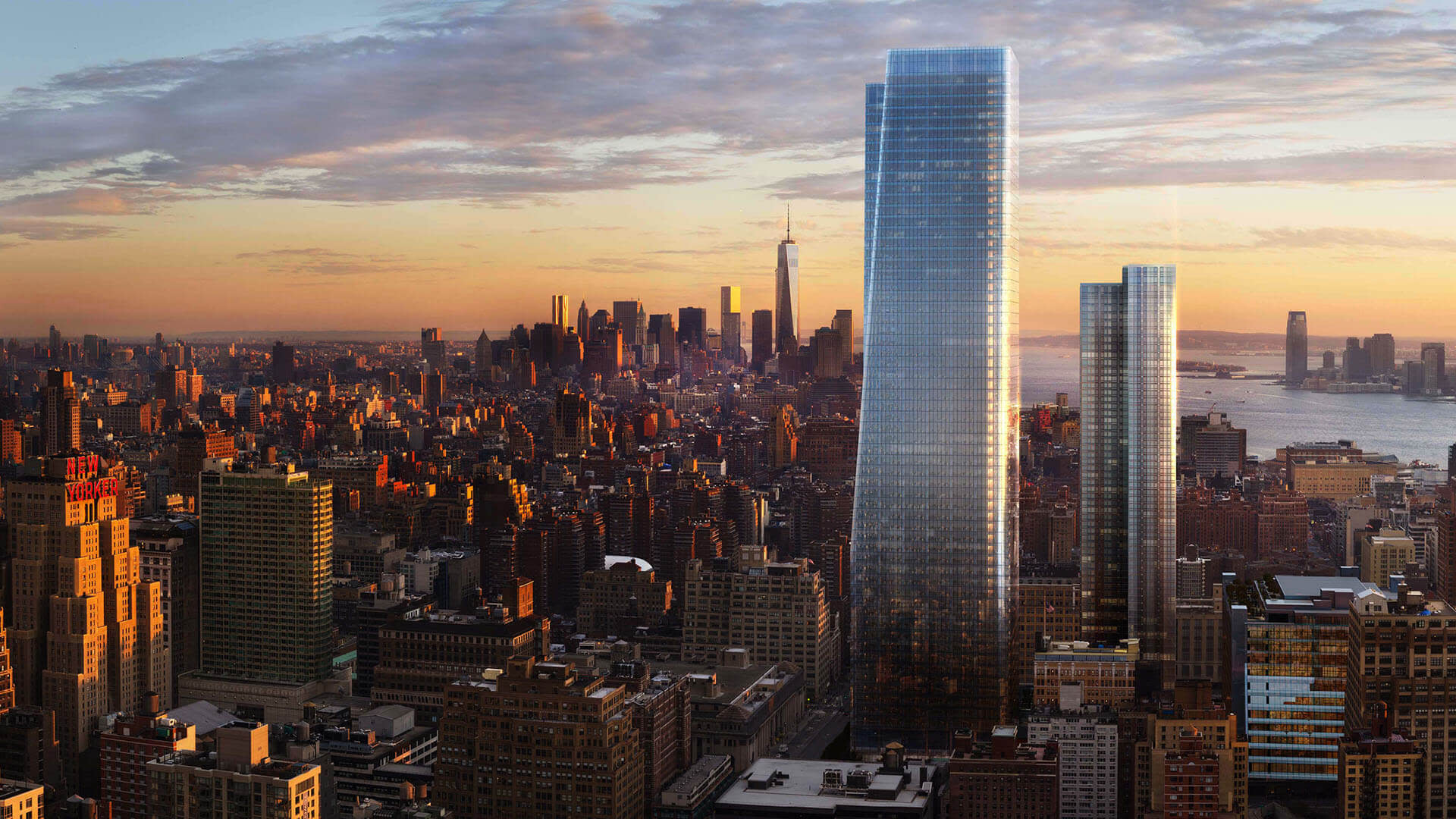 a cityline image with the Manhattan West building in front