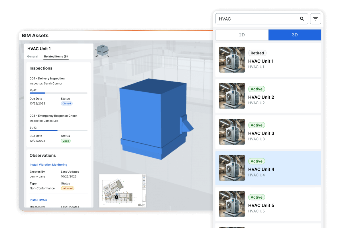 Procore's assets UI