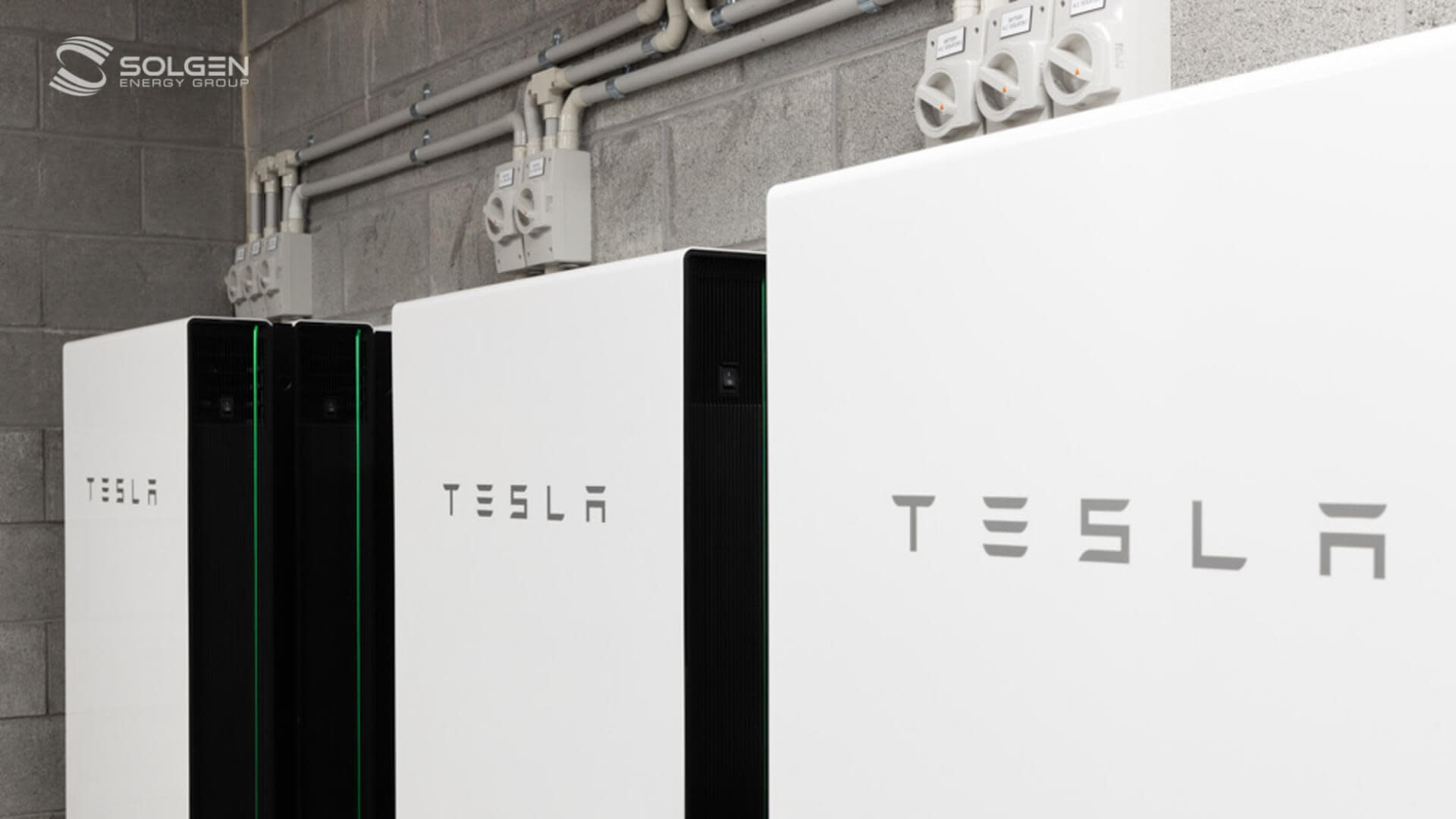 tesla battery packs installed at jobsite