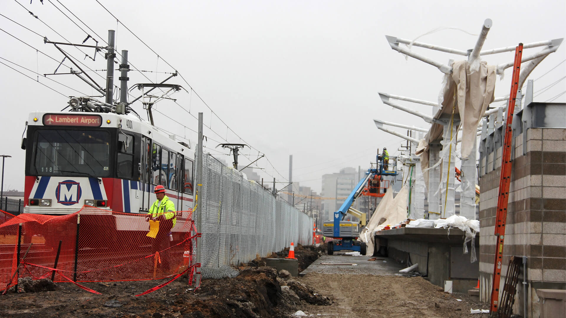 St. Louis Metro Transit under construction