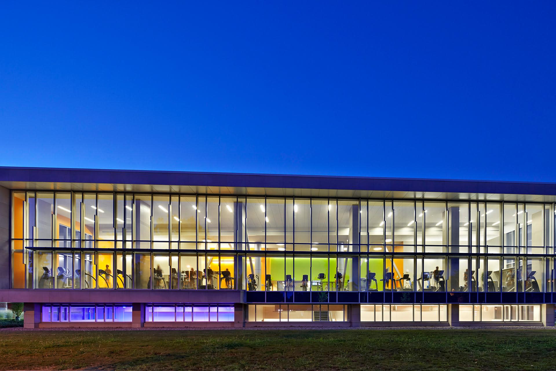 External view of a gym's second floor