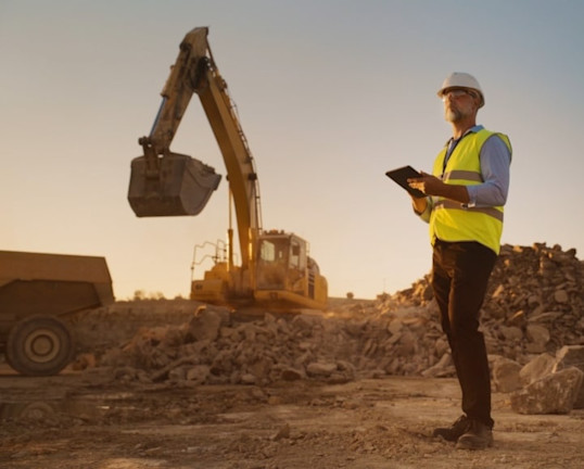 A contractor standing at in a construction site
