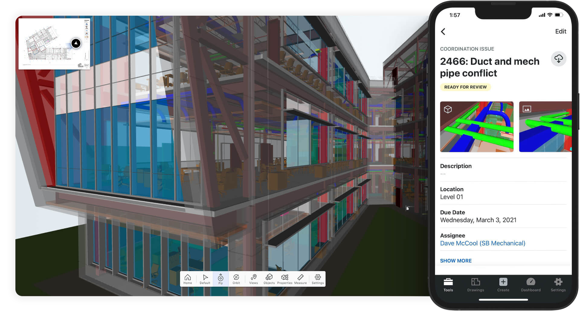 screen capture of Procore's Bim