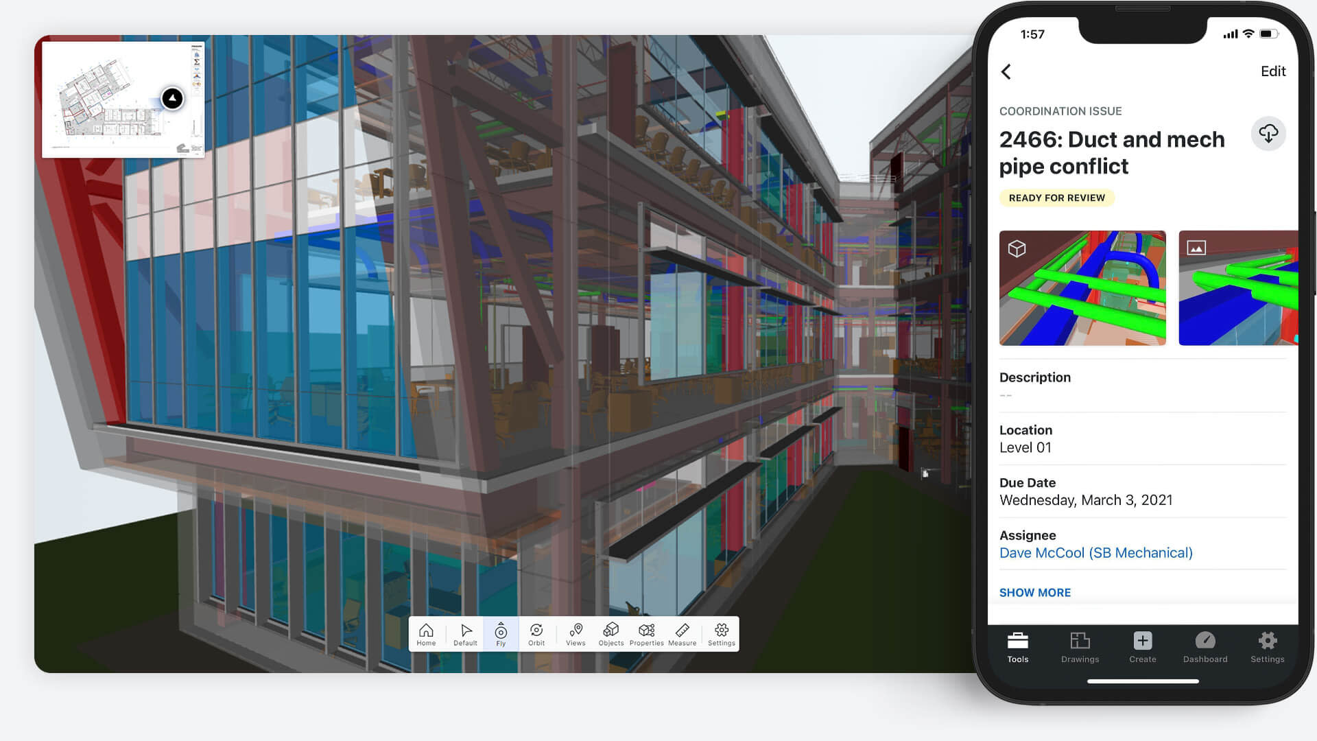 screen capture of Procore's Bim