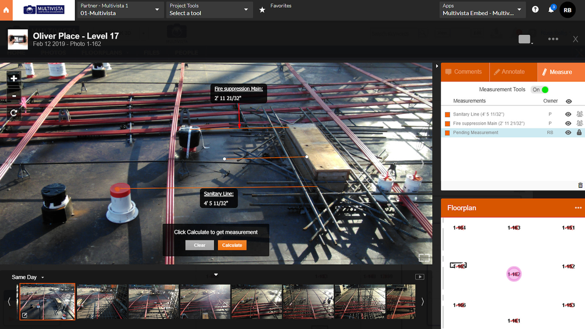 screenshot of multivista integration showing a camera feed within procore