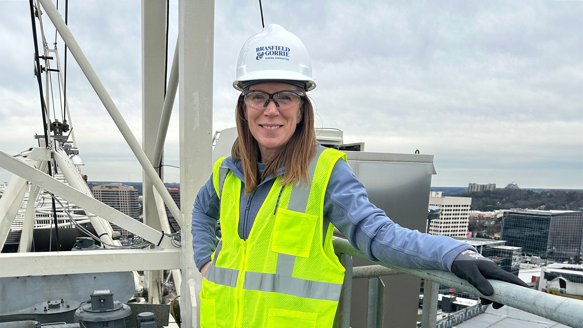 Marti Smith in a construction site