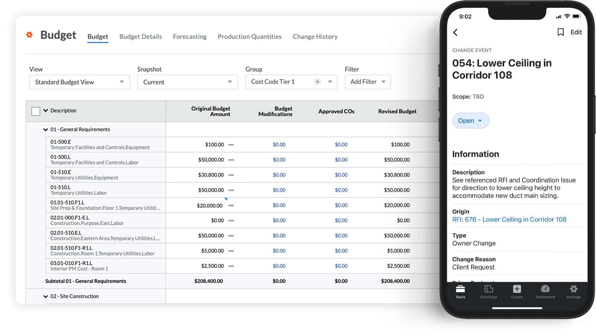 "Budget" product screen capture