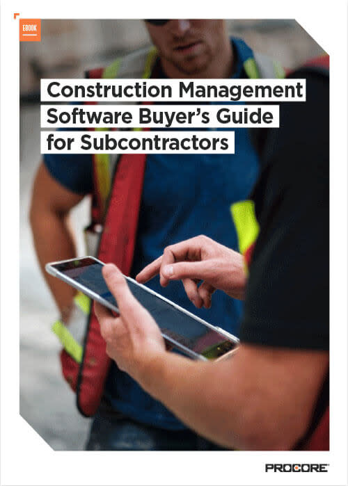 Cover of Construction Management Software Buyer's Guide for Subcontractors Ebook