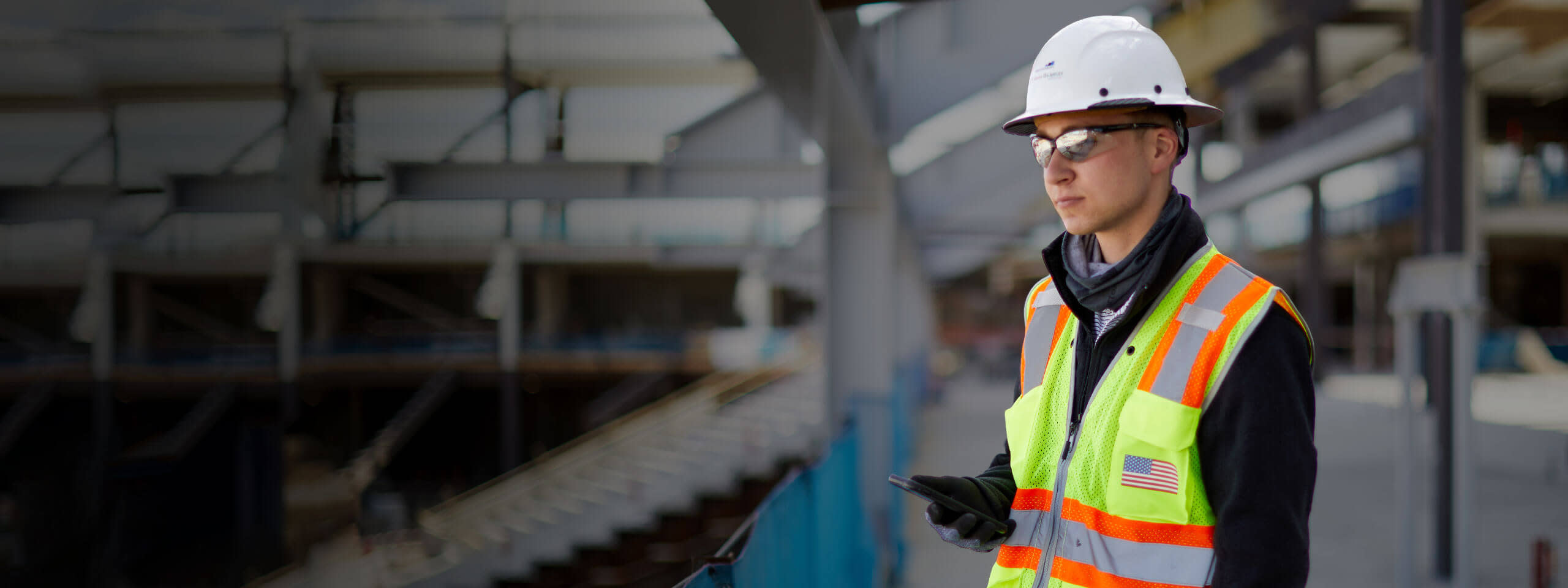 Contractor looking over the construction site