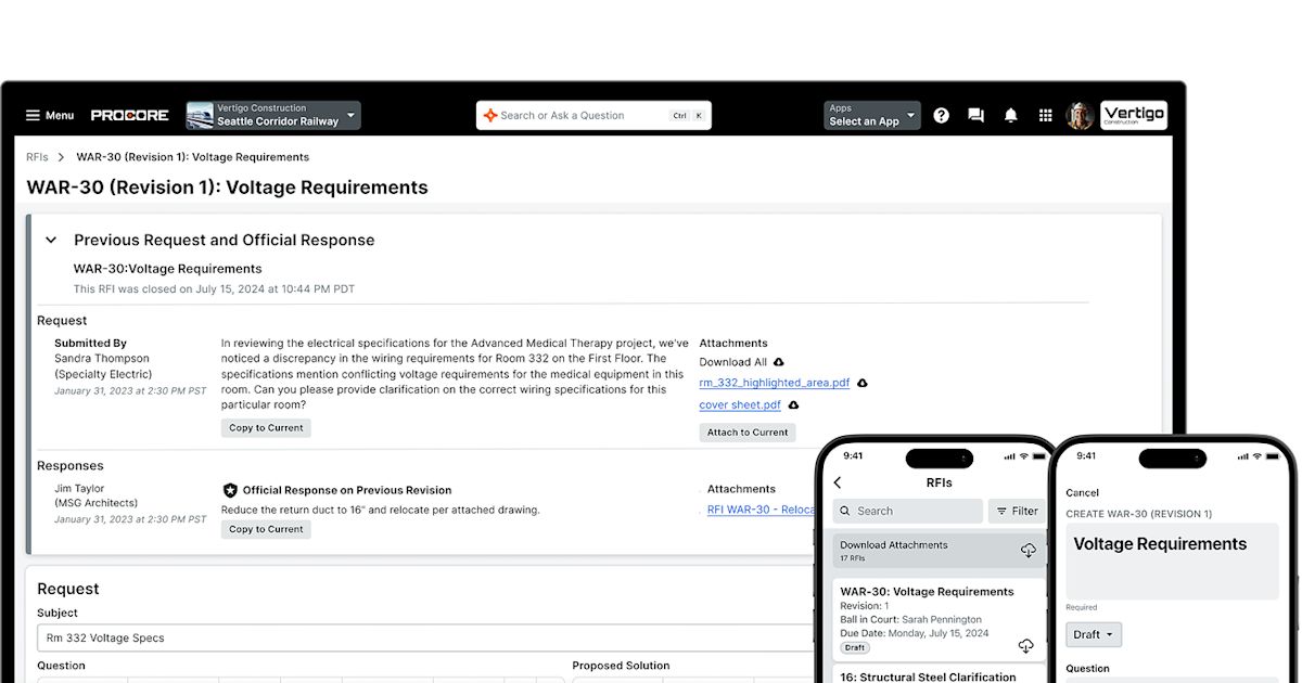Acc Build Rfi Platform RFI Construction Management Software | Procore UK
