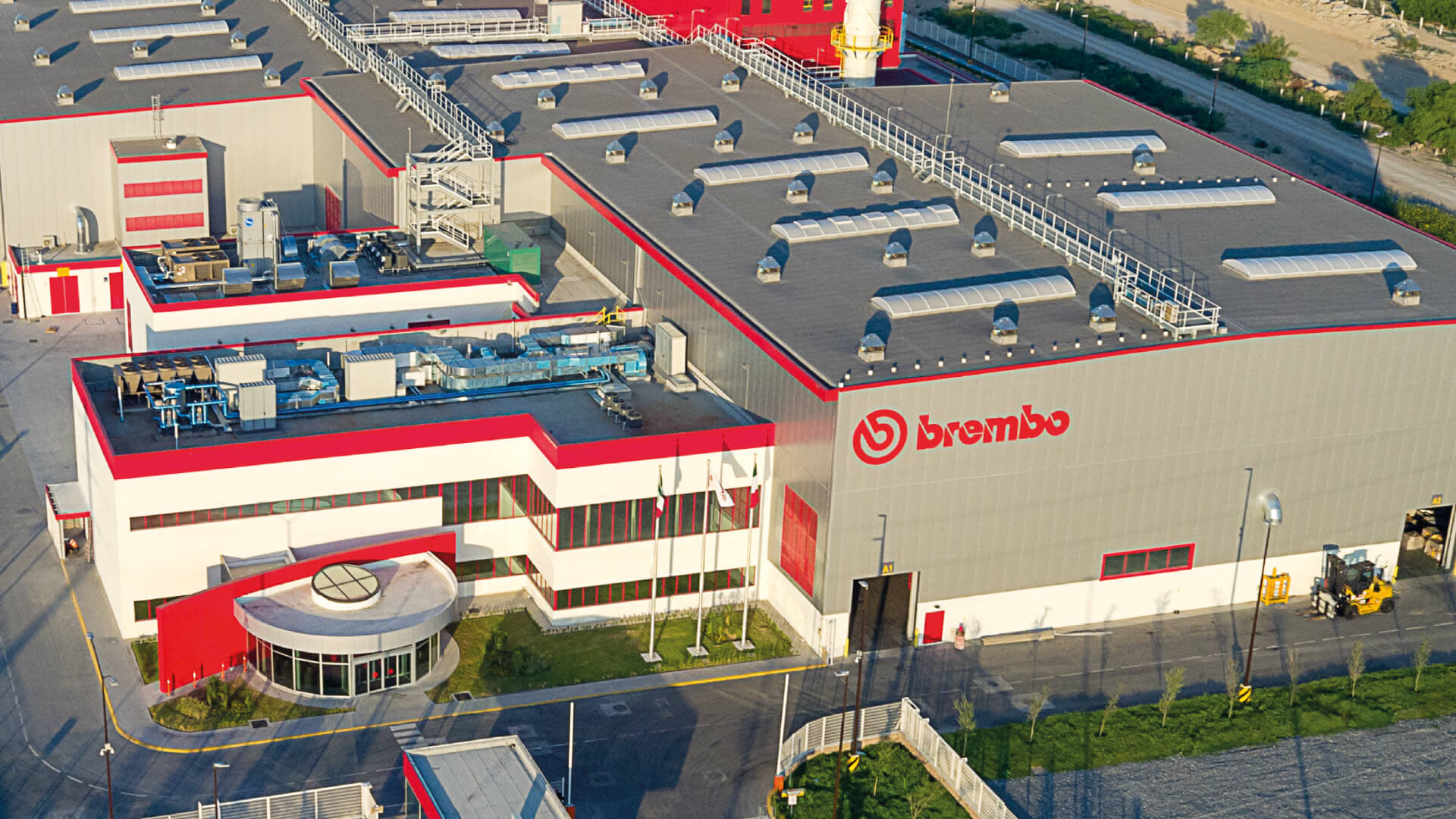 Aerial view of Brembo's factory