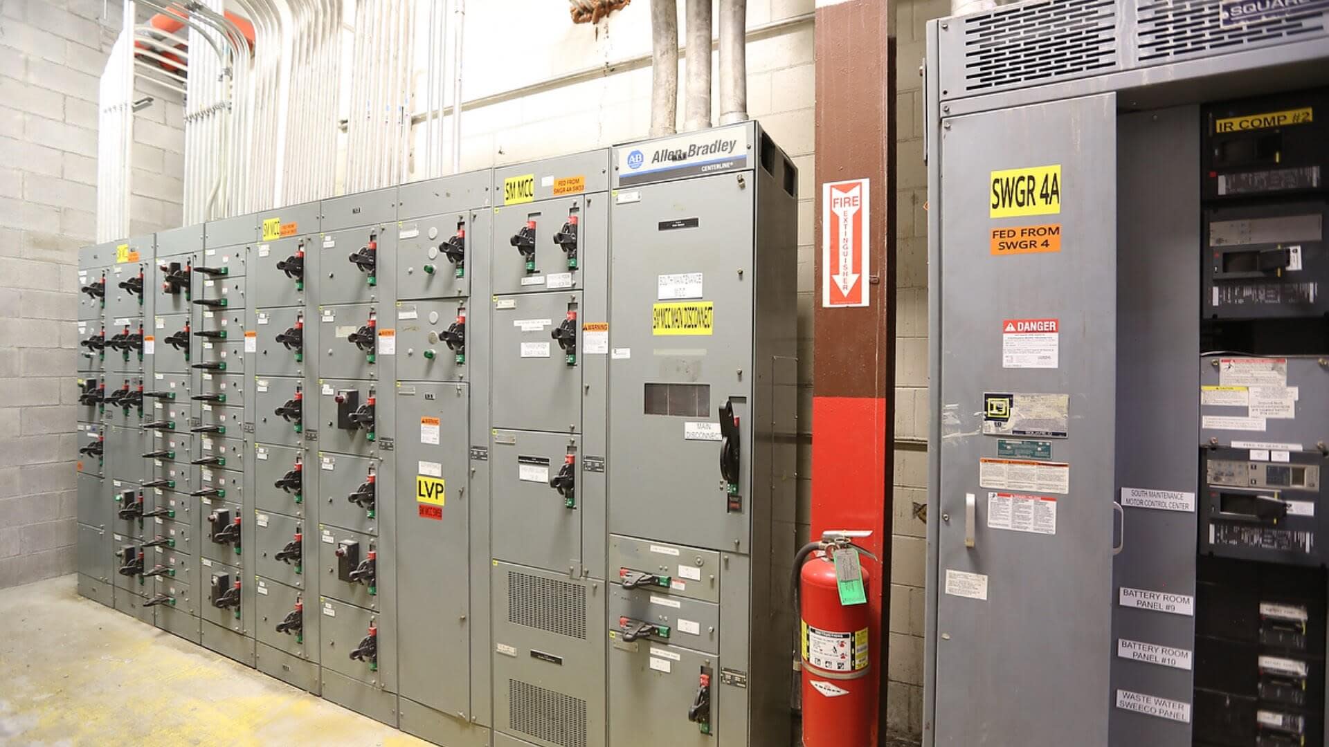 Large electrical panel in a Tyson Foods plant