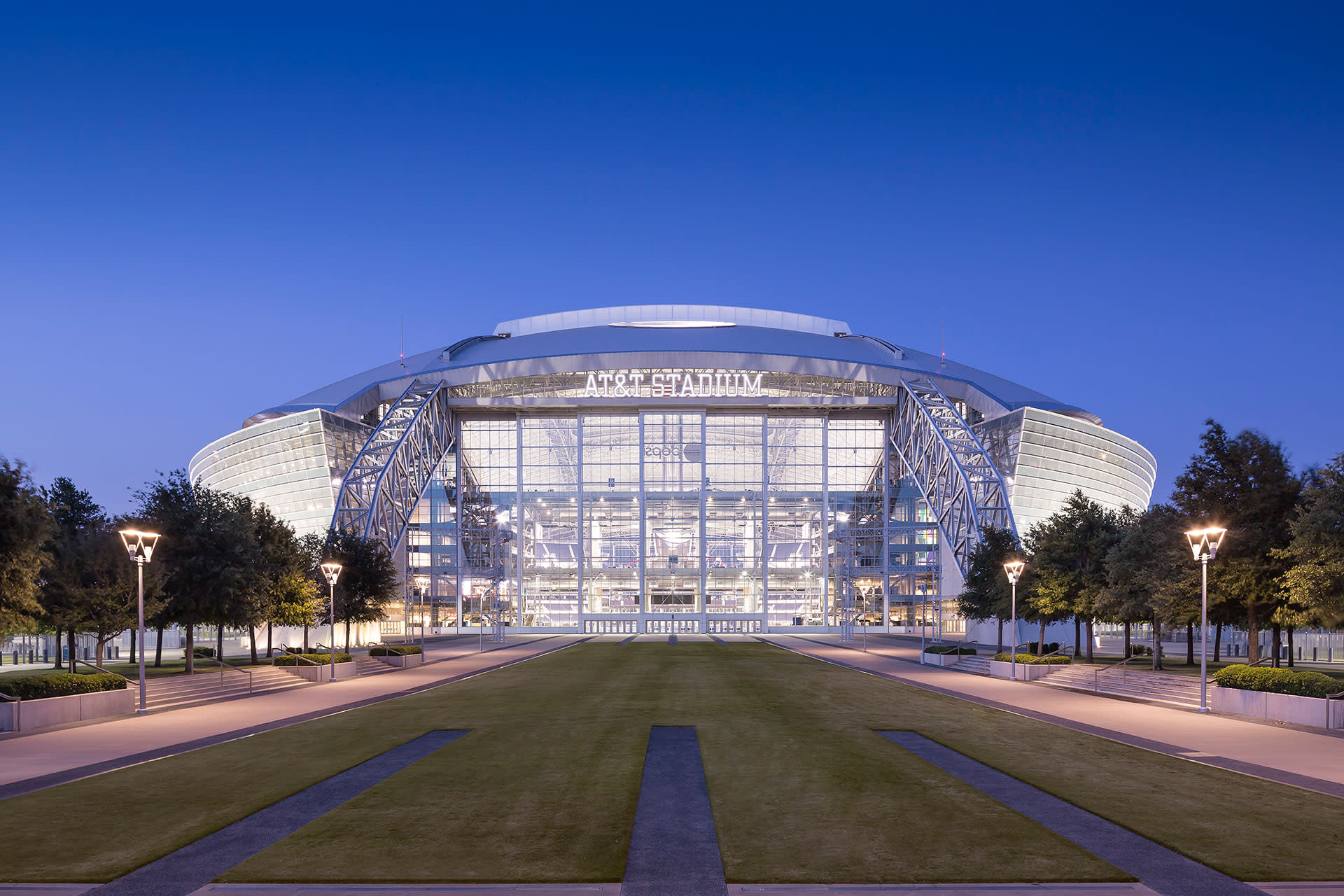 Front view of AT&T Stadium