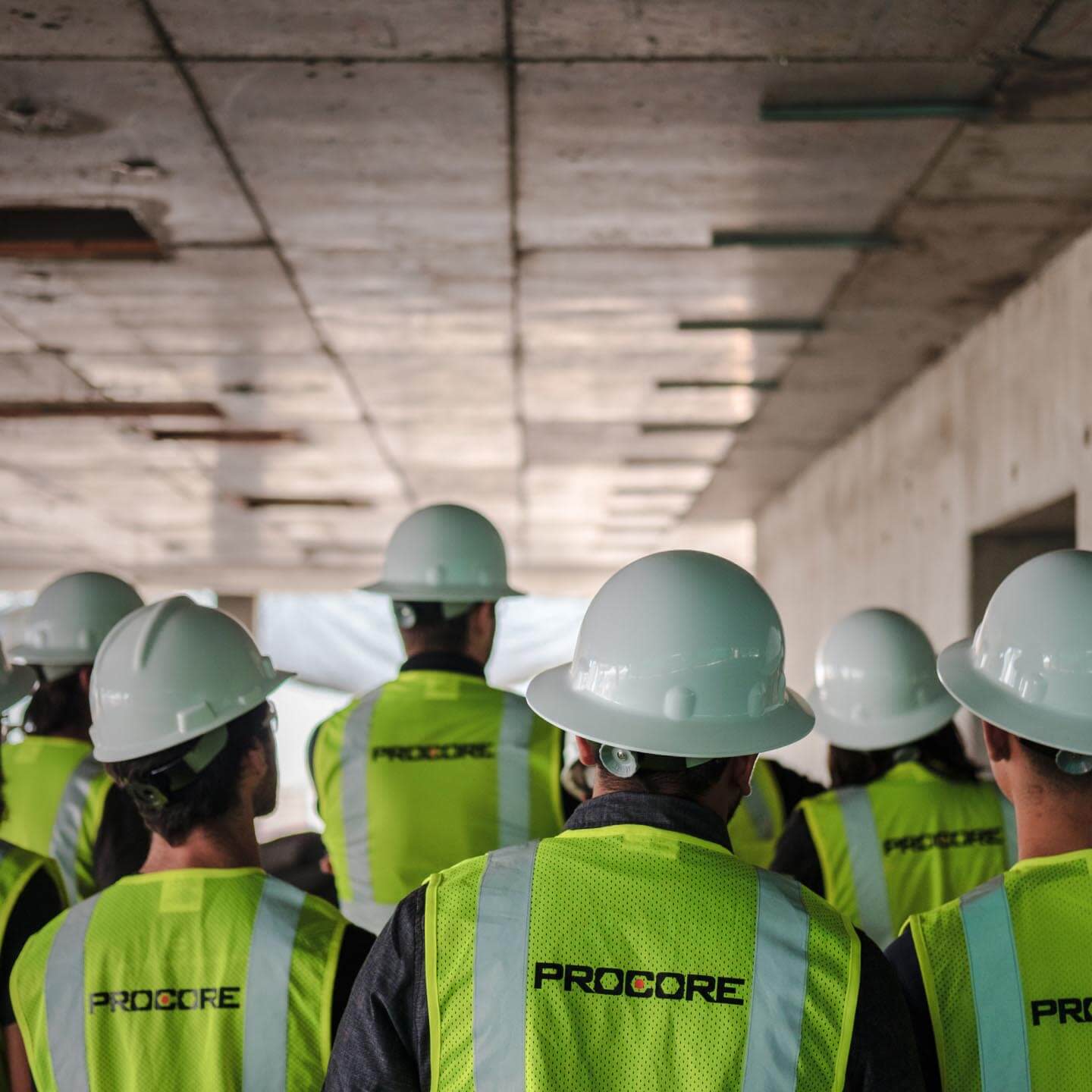 Construction workers protected with Procore's equipment