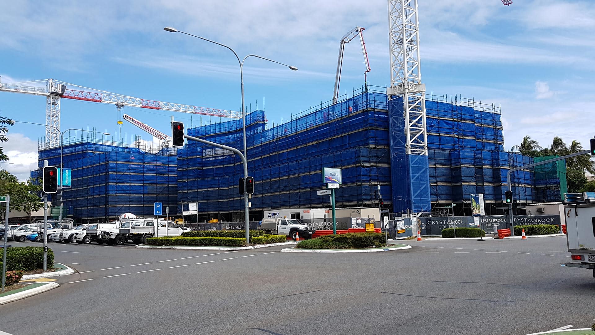 Low angle view of a building construction