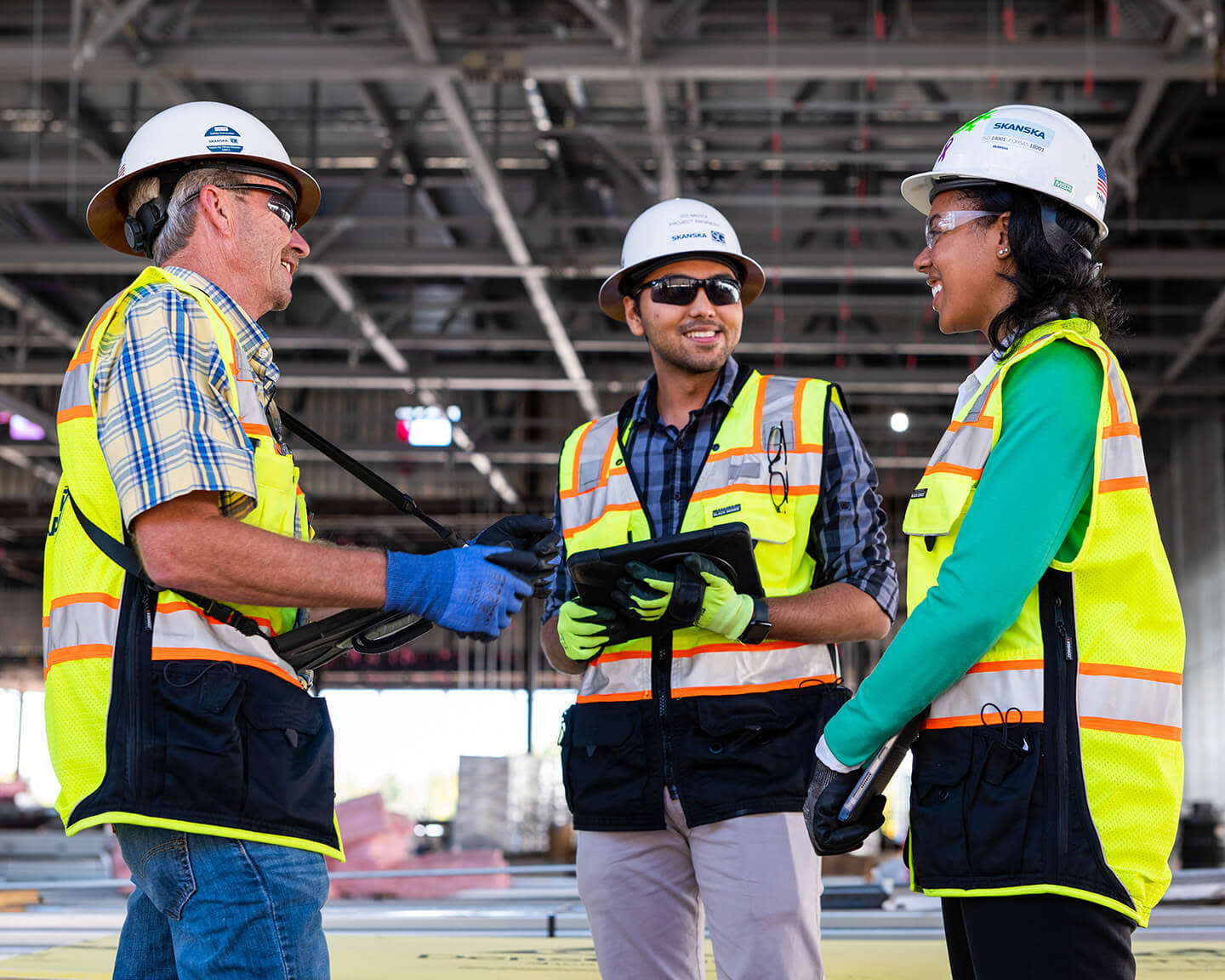 Contractors having a conversation