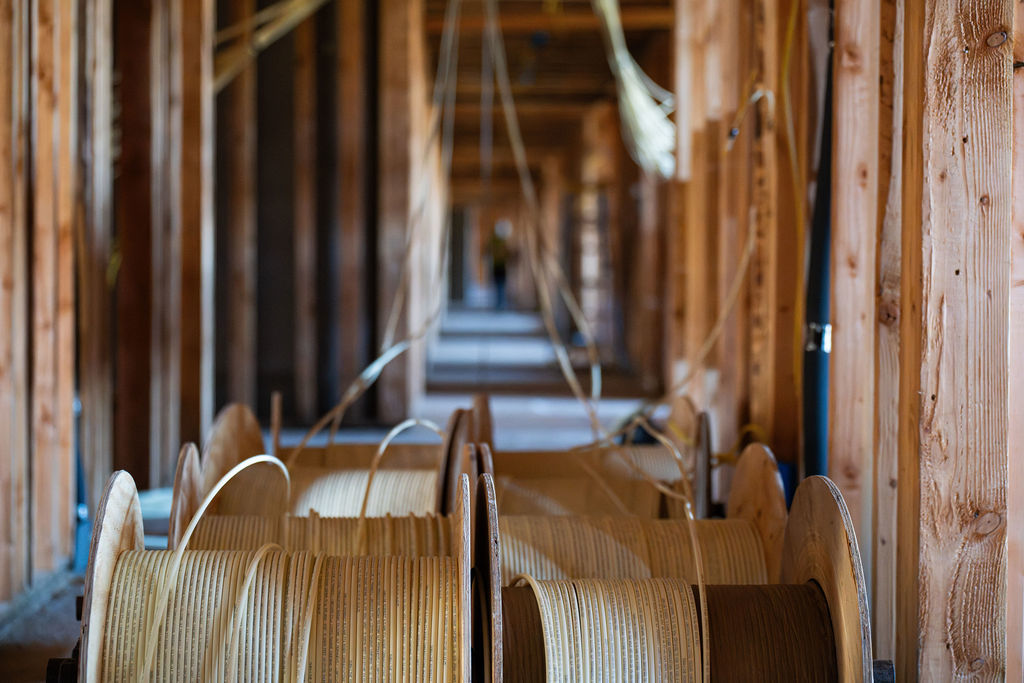 spool of wire in a residential build