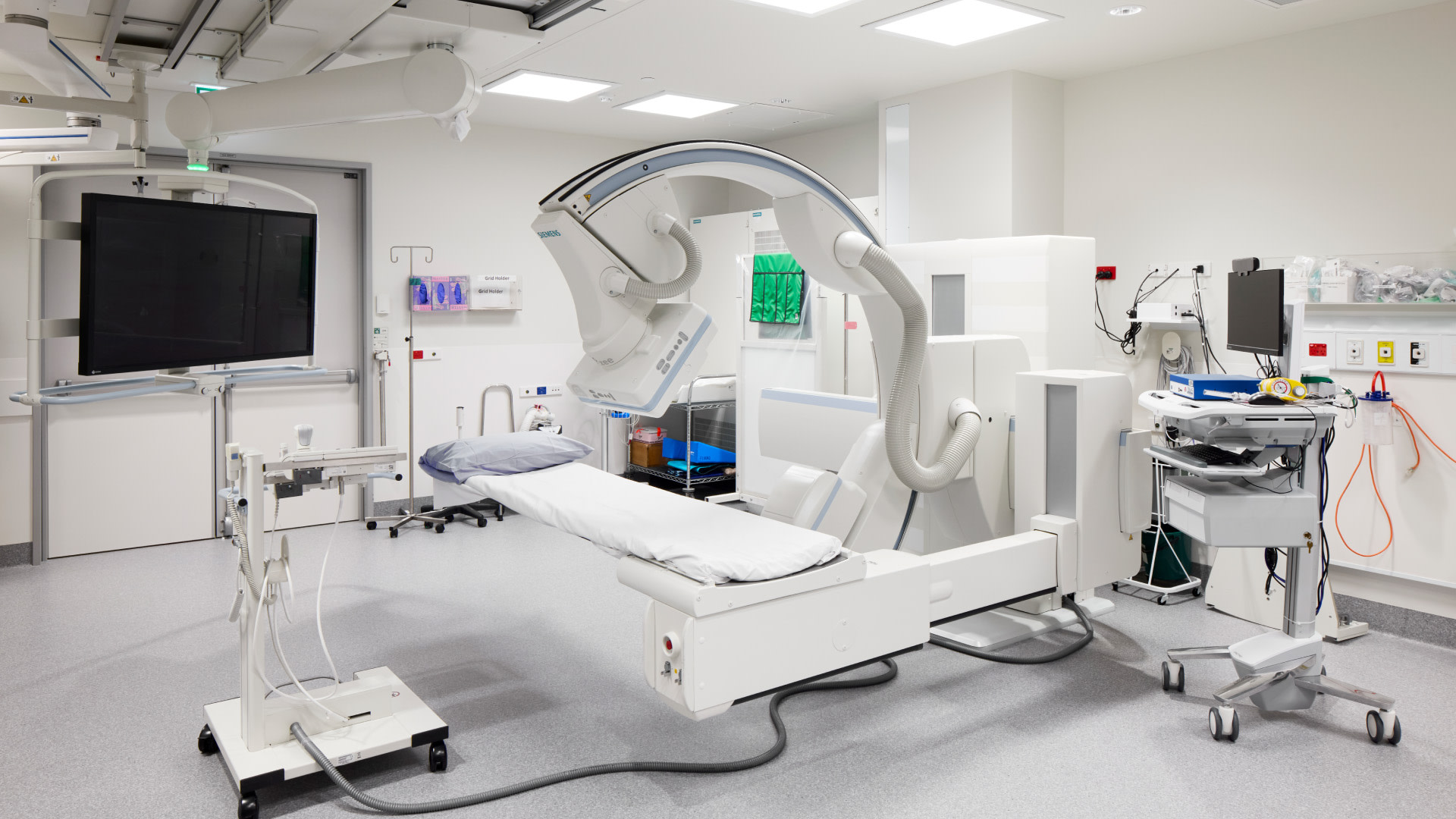 Medical equipment in a hospital room.