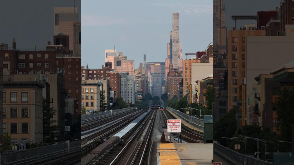 The Metro North rail line leading into the city
