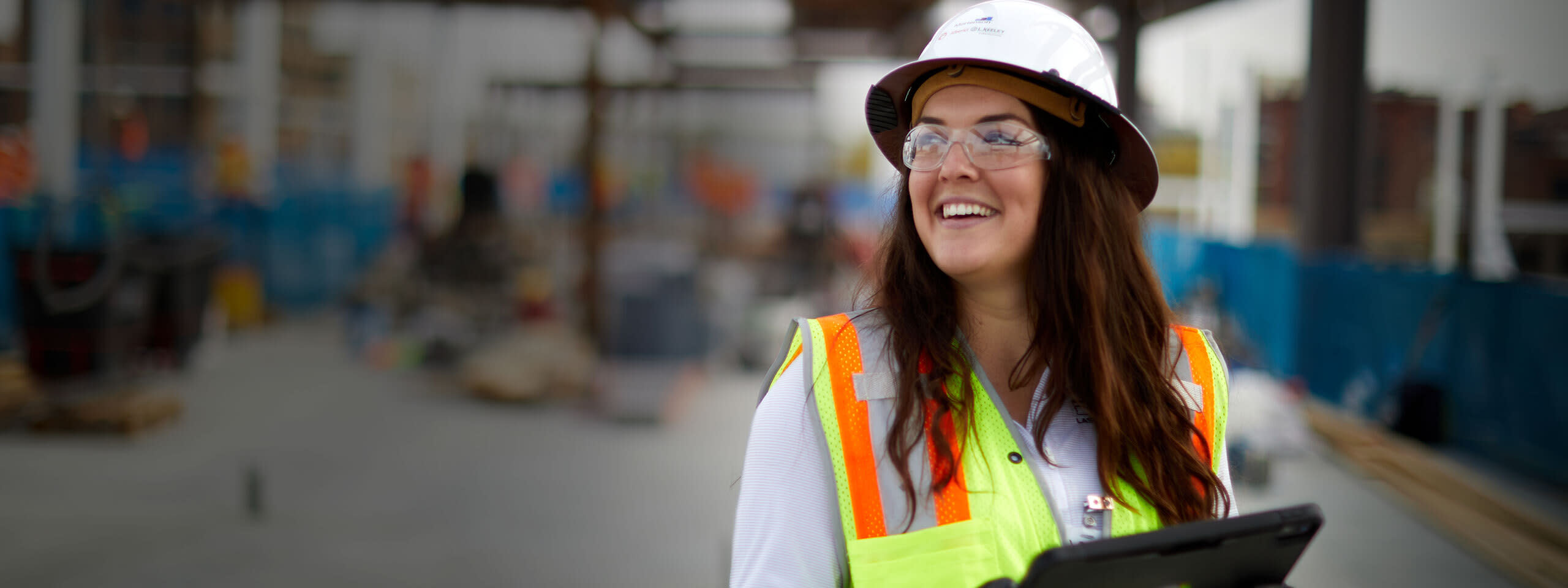 Mortenson's Sarah Rouse on a construction site