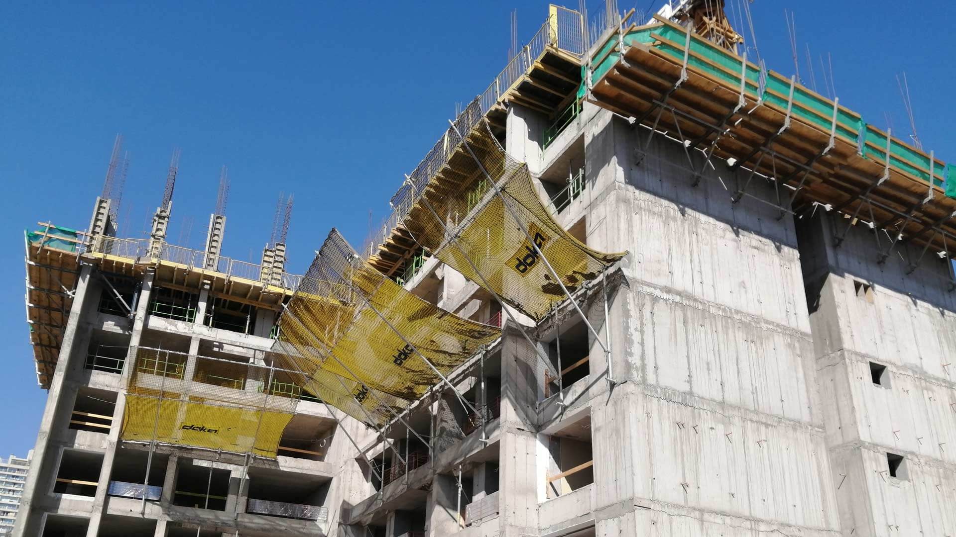 Low angle shot of a building under construction