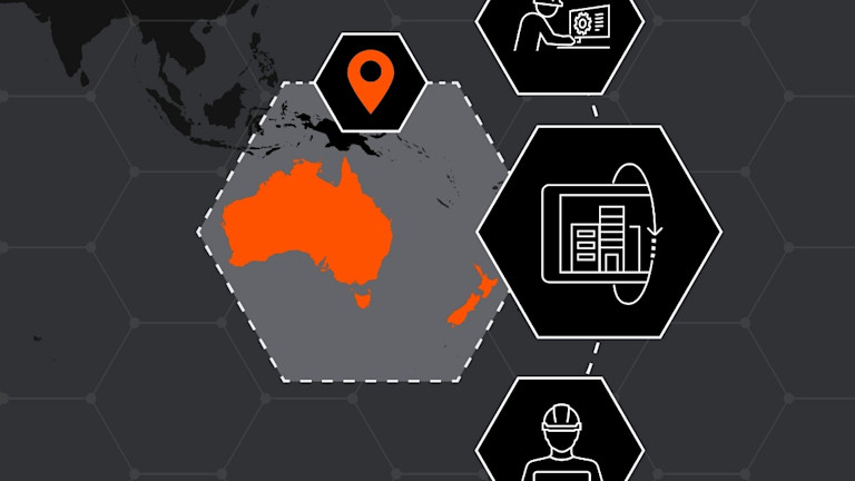graphic image representing geographic location on a dark simplified world map