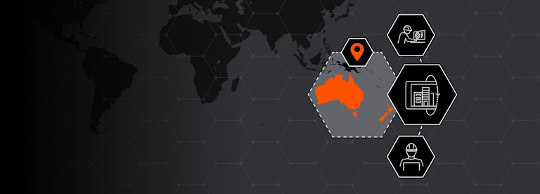 graphic image representing geographic location on a dark simplified world map