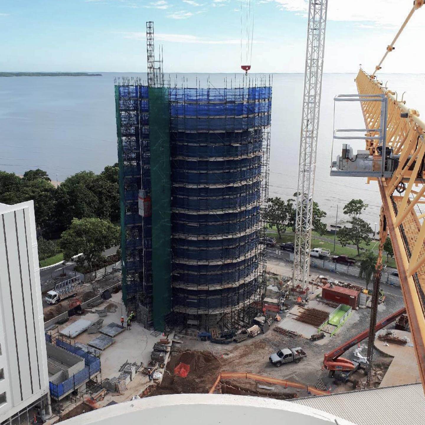 Aerial view of a building under construction