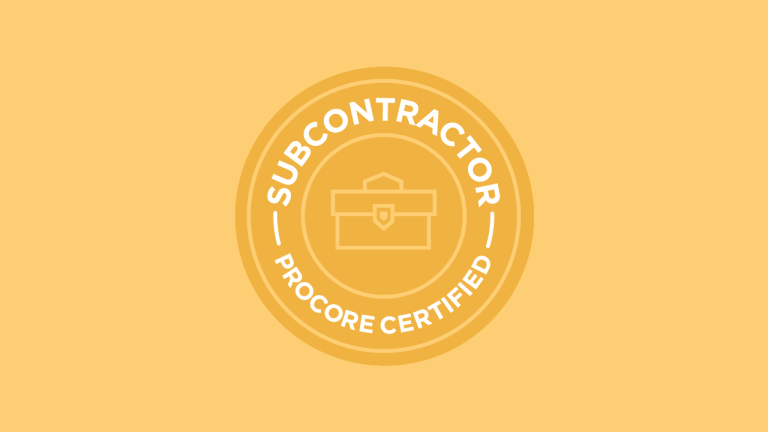Subcontractor Procore Certificate