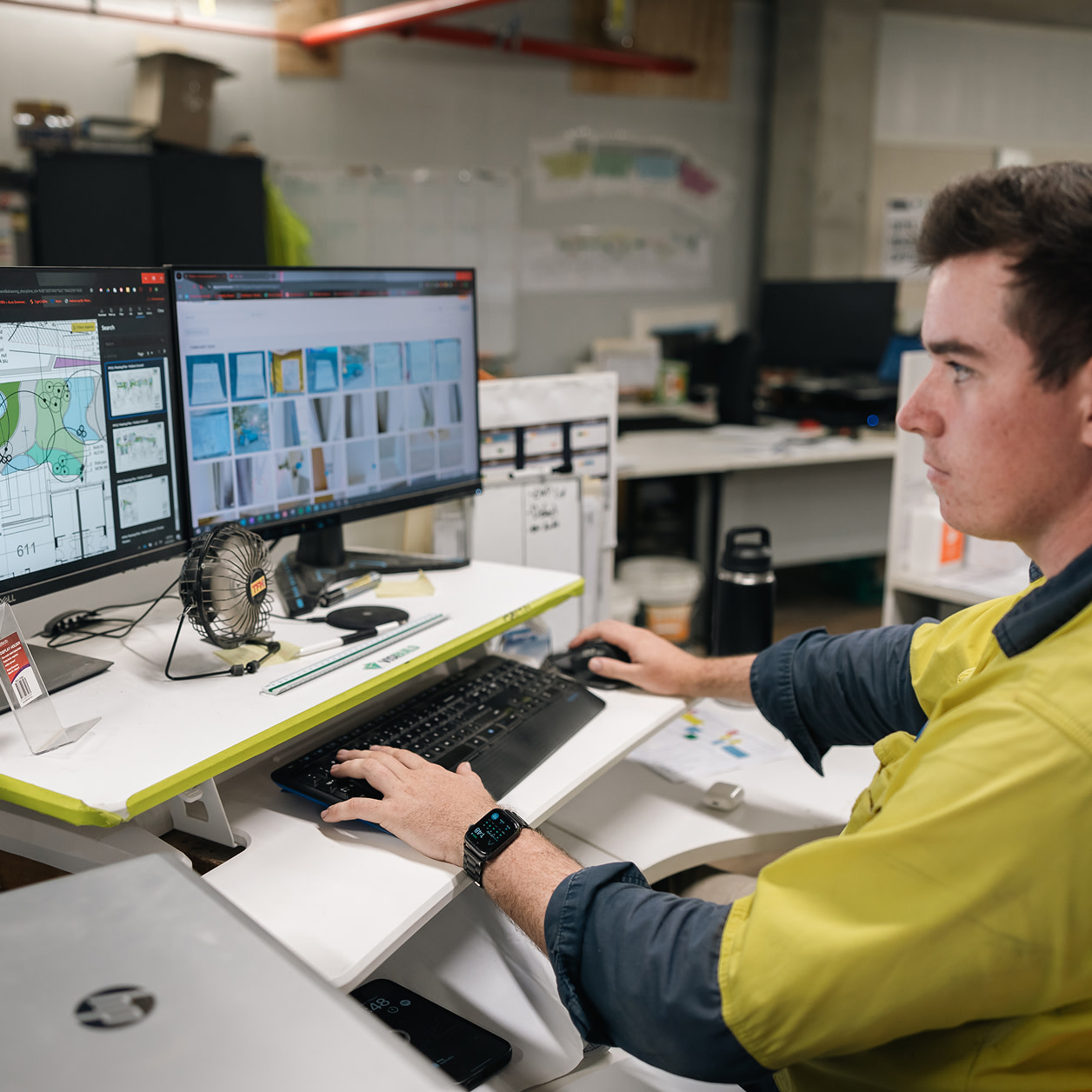 Procore's Documents tool on a desktop and a phone