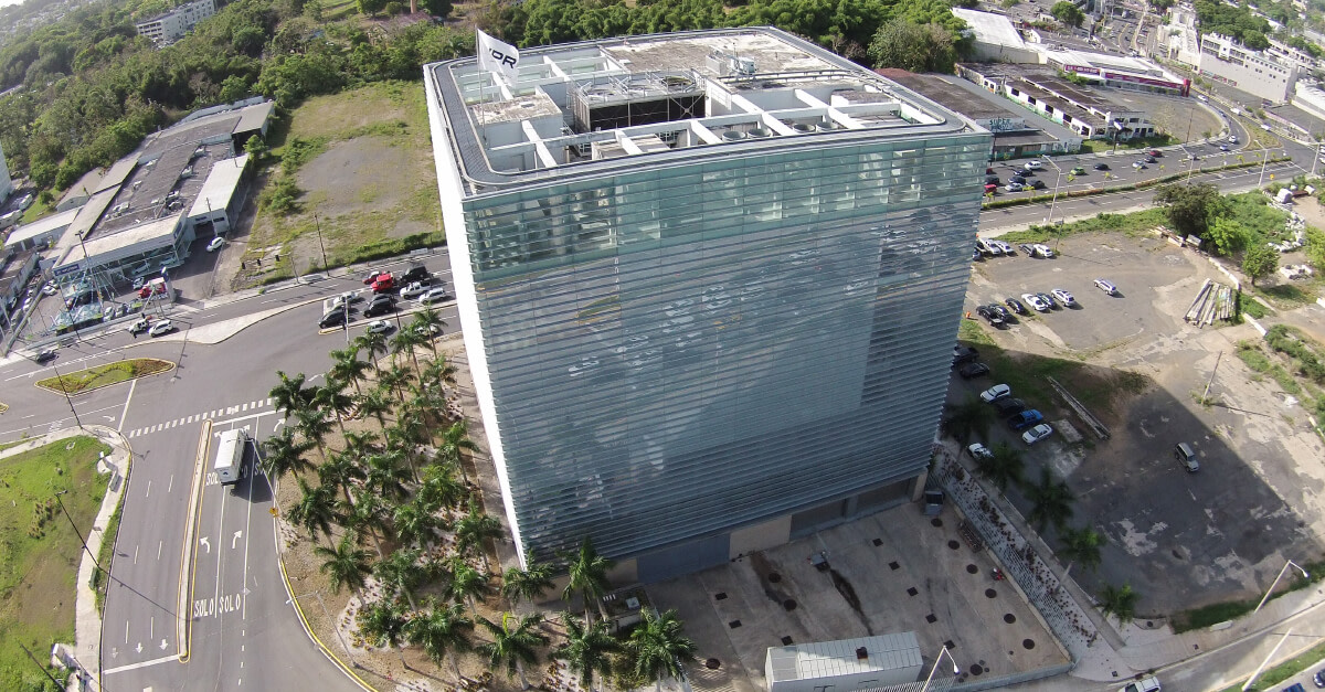 vista areal de un edificio de Aireko