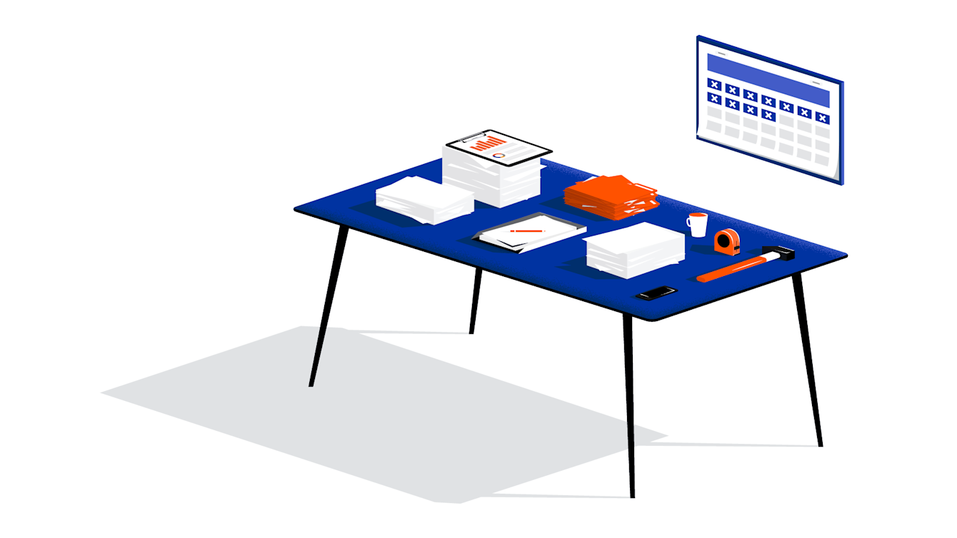 Busy Construction managers desk