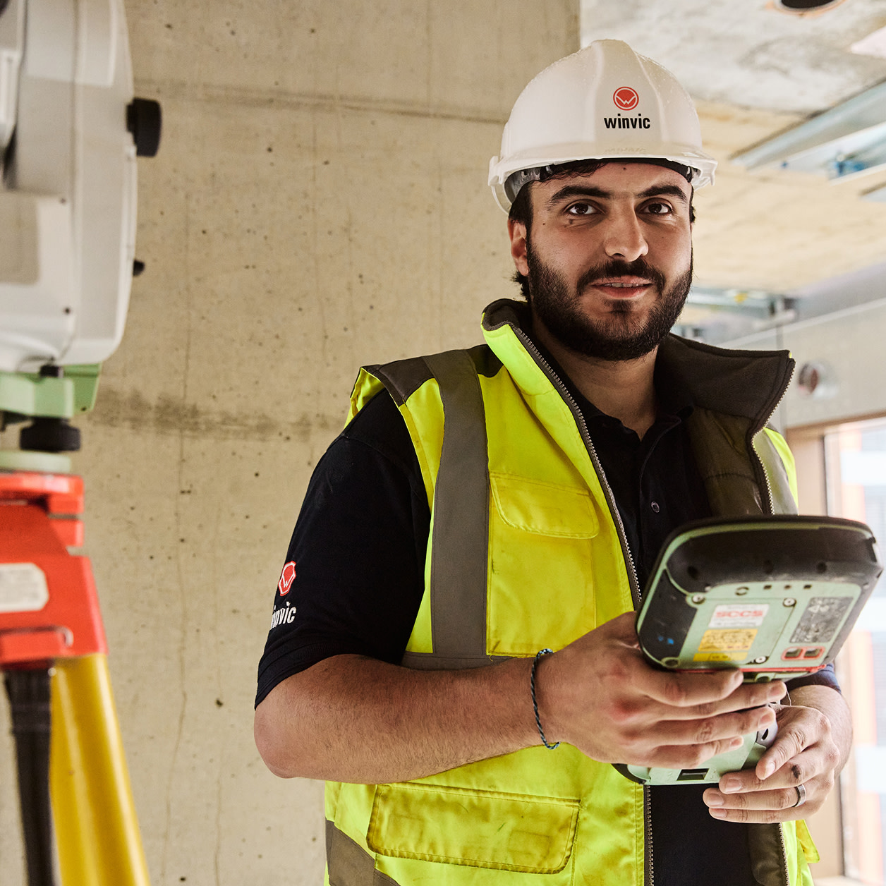 Two contractors inspecting a site