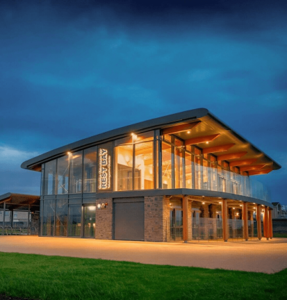 Rest Bay watersports centre's building