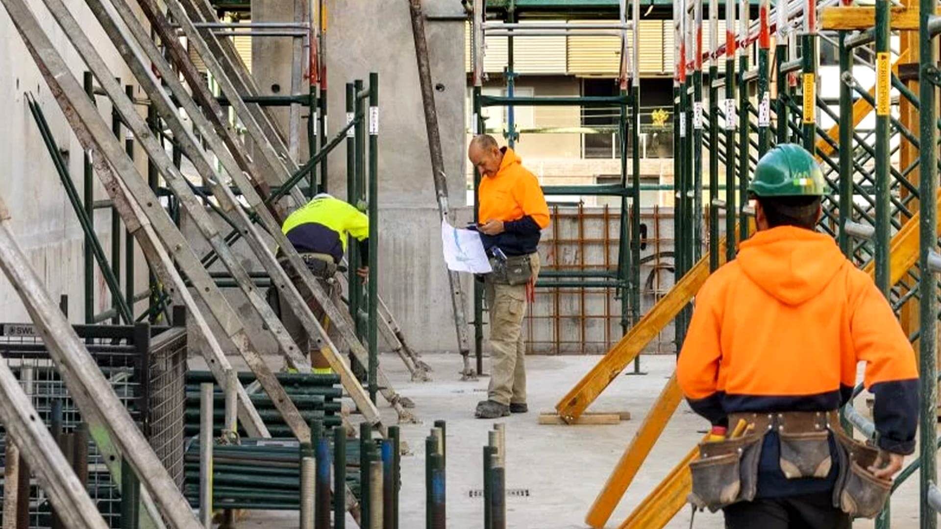 Workers on a construction site