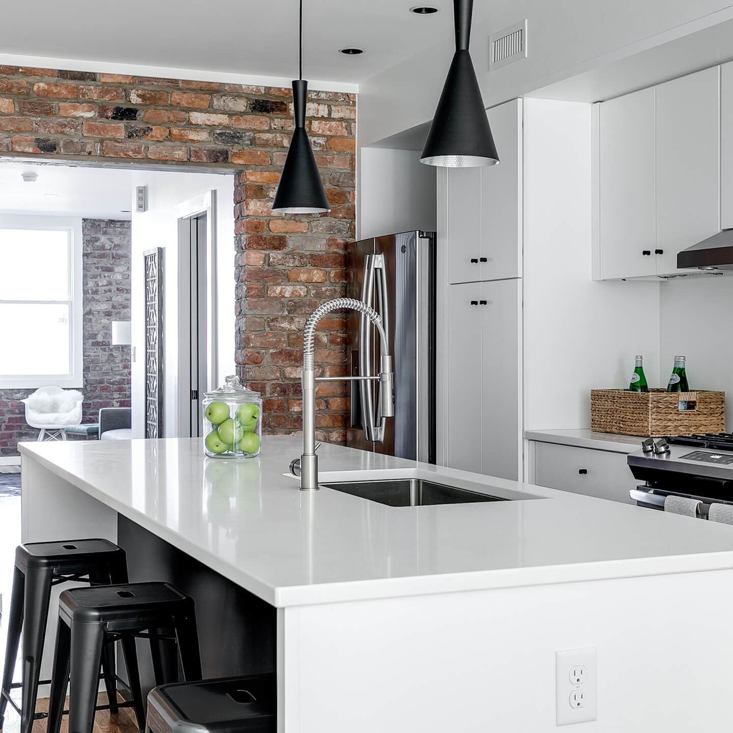 Shot of a minimalist kitchen's counter