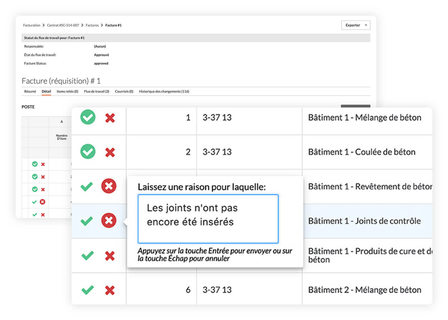 Procore commitment tool