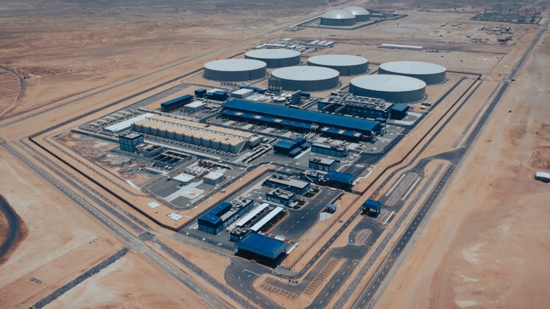 Aerial view of a water plant