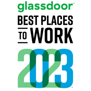 Glassdoor best places to work 2023 award badge
