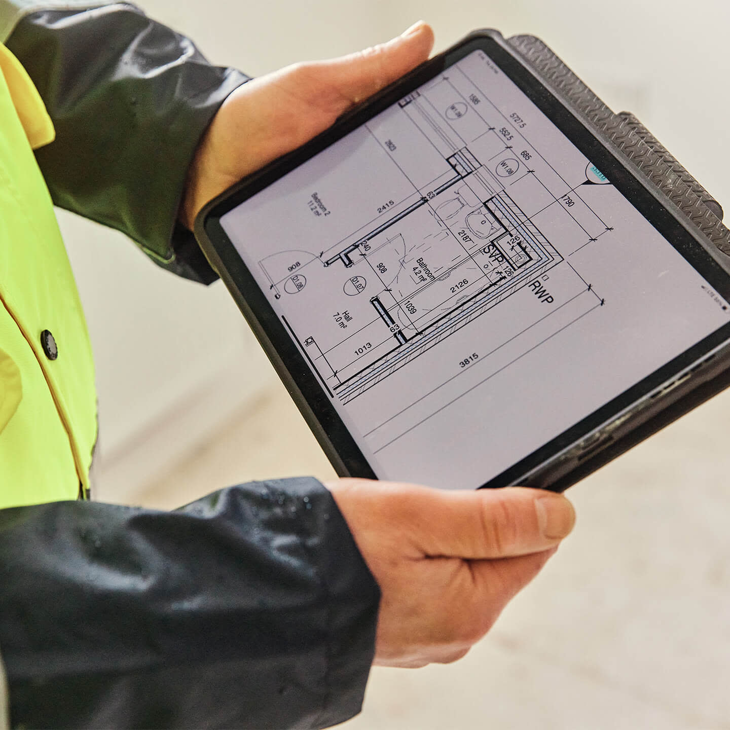 a Blueprint on a tablet