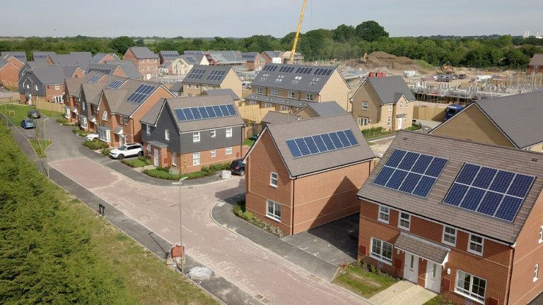 Aerial shot of a housing complex