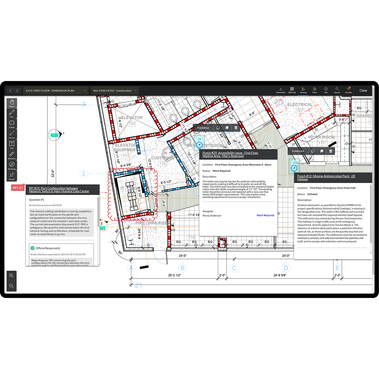 Screen capture of Procore's Drawing tool