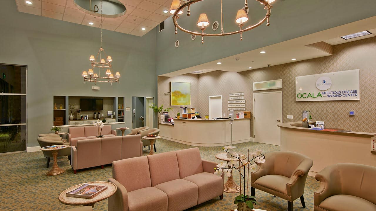 Reception inside of OCALA Infectious Disease and Wound center