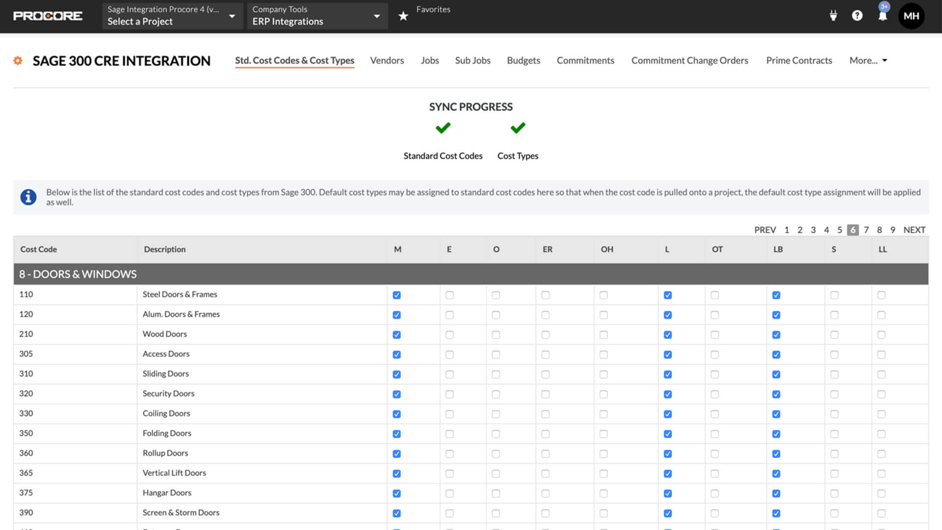 Procore account integration