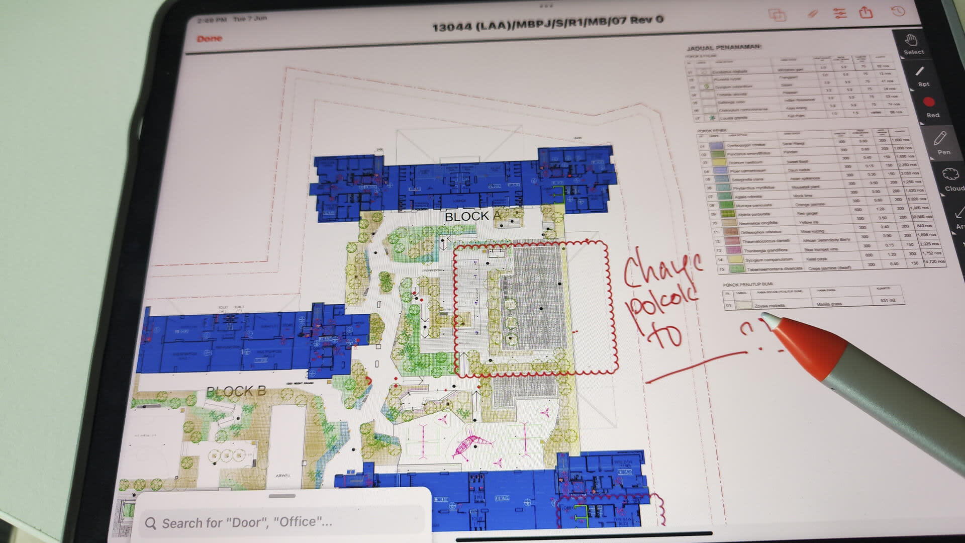 Sime Darby Property's blueprint in a tablet